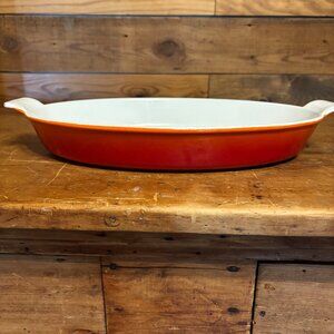 Vintage Orange Descoware 13"x9" Cast Iron Baking Dish